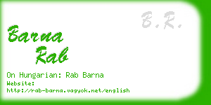 barna rab business card